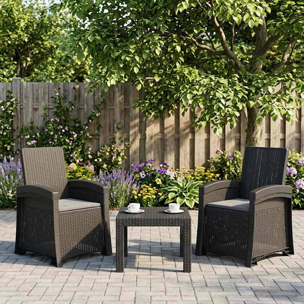 Chaises de jardin inclinables polypropylène anthracite 56 x 63 x 92 cm - PANGIVO - Image 1