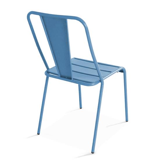 Oviala - Ensemble table de jardin carrée et 2 chaises bistrot bleu pacific Palavas - Oviala - Imagen 6