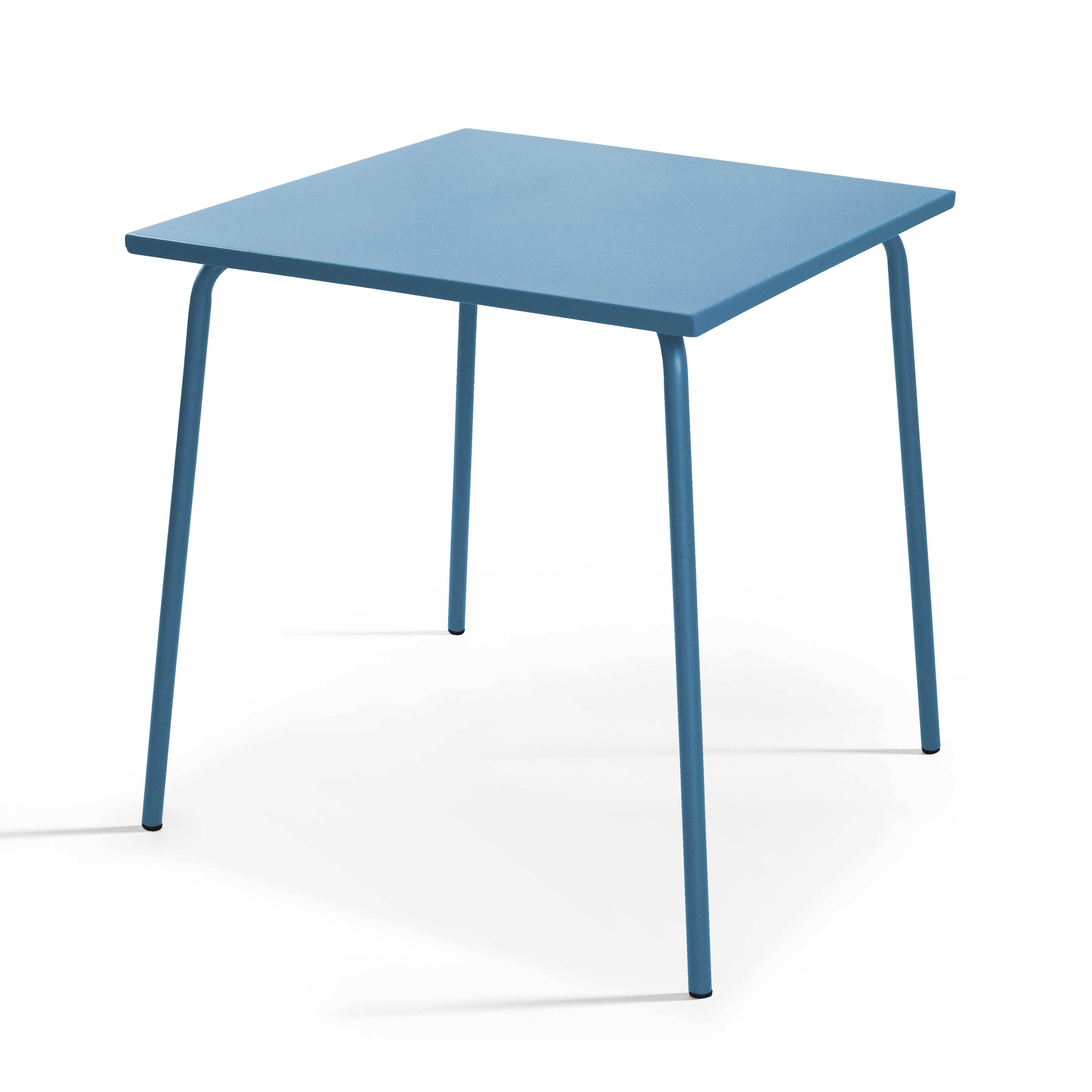 Oviala - Ensemble table de jardin carrée et 2 chaises bistrot bleu pacific Palavas - Oviala - Imagen 2