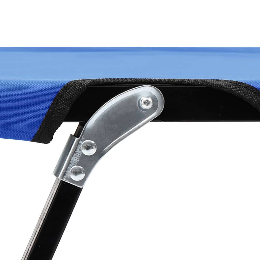 Helloshop26 - Transat chaise longue bain de soleil lit de jardin terrasse meuble d'extérieur pliable 2 places bleu acier - Imagen 5