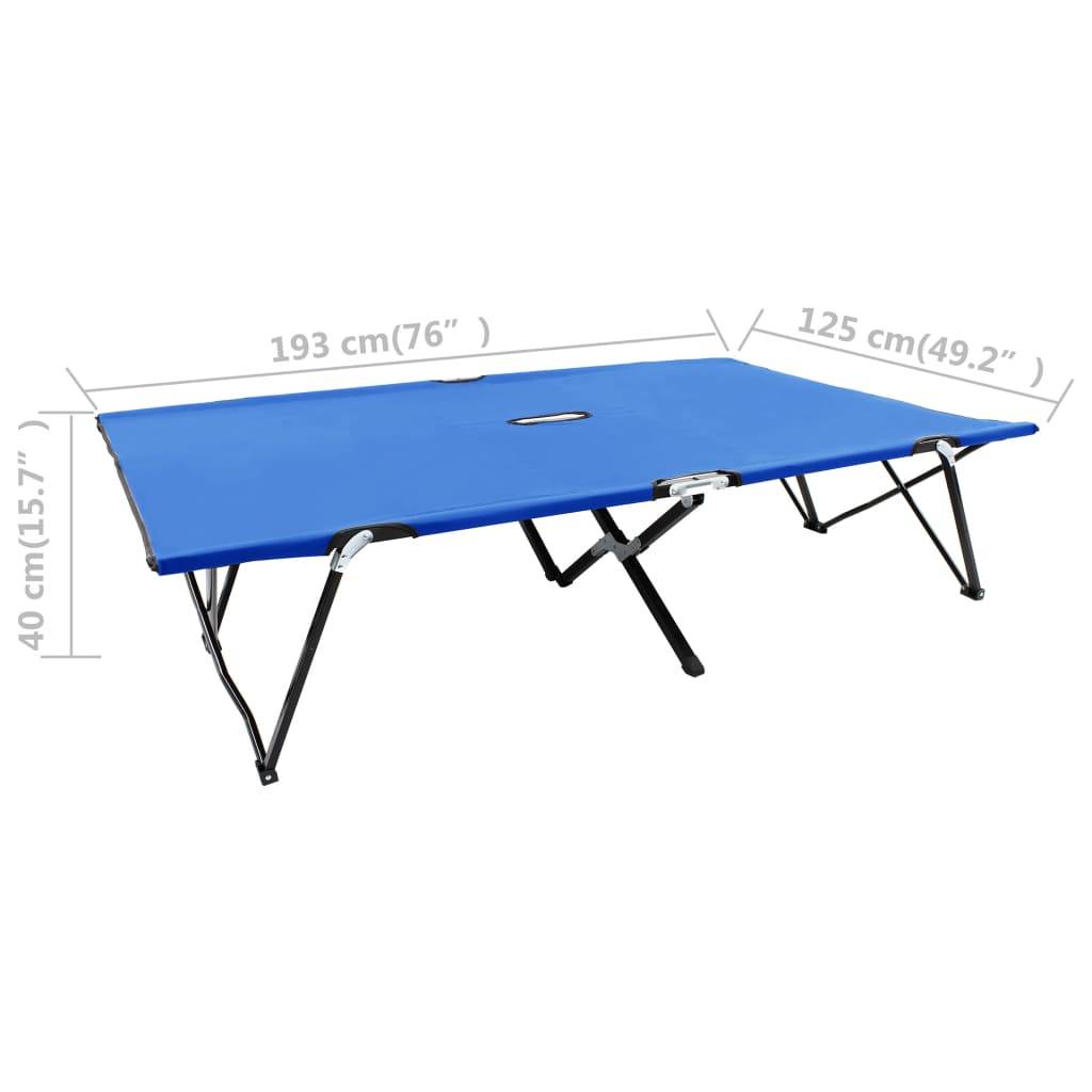 Helloshop26 - Transat chaise longue bain de soleil lit de jardin terrasse meuble d'extérieur pliable 2 places bleu acier - Imagen 6