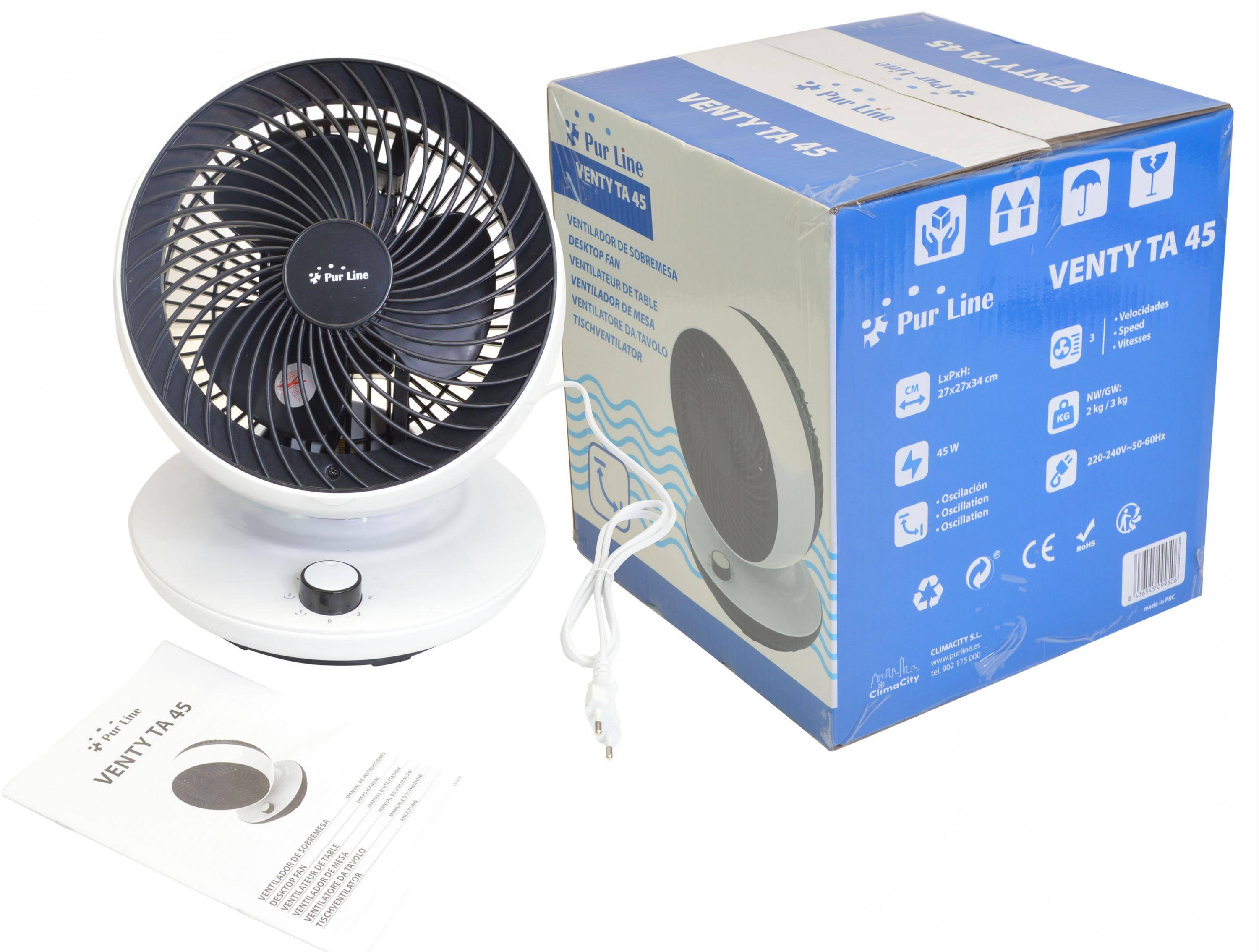 Ventilateur de table à oscillation verticale - Purline - Image 4