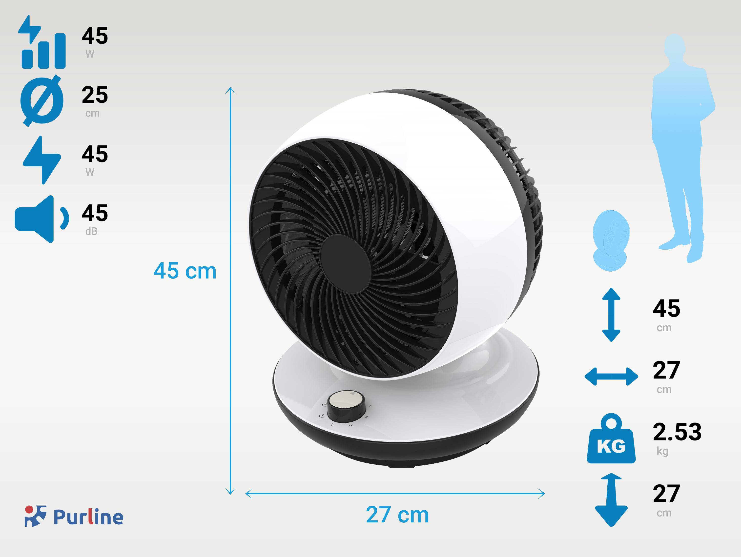 Ventilateur de table à oscillation verticale - Purline - Image 3