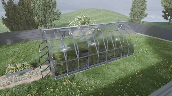 KLASIKA GREENHOUSES - Serre polycarbonate 15m² avec 3 toits ouvrants automatiques et structure en acier galvanisé – Klasika greenhouses - Image 1