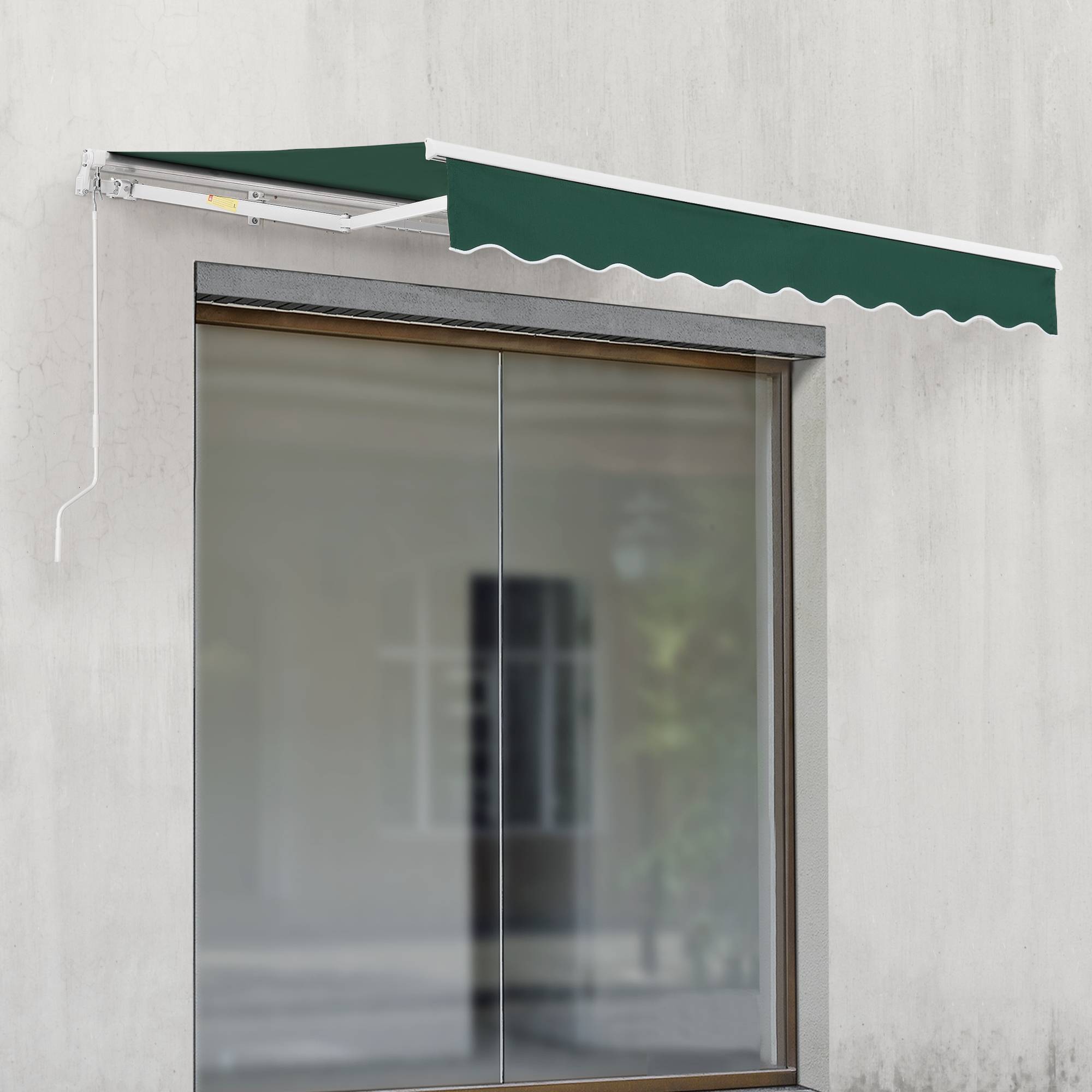 Store Banne Bitonto avec Manivelle 300 x 250 cm Vert Foncé [en.casa] - Imagen 4