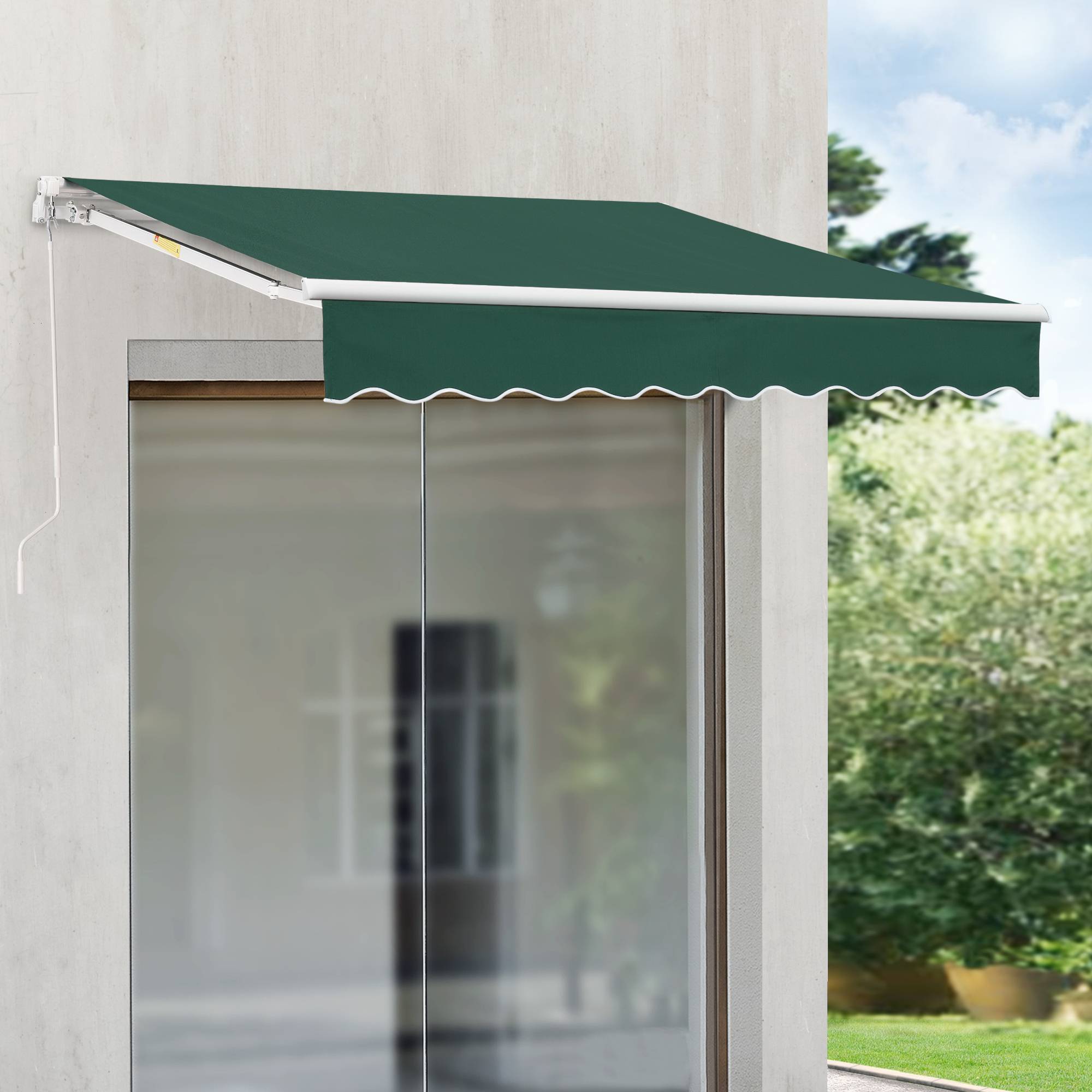 Store Banne Bitonto avec Manivelle 300 x 250 cm Vert Foncé [en.casa] - Imagen 3