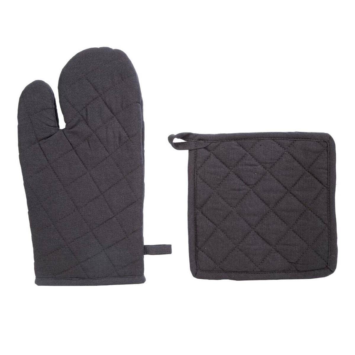 Gant & Manique de Cuisine "Coton" 33cm Gris Foncé - Image 1