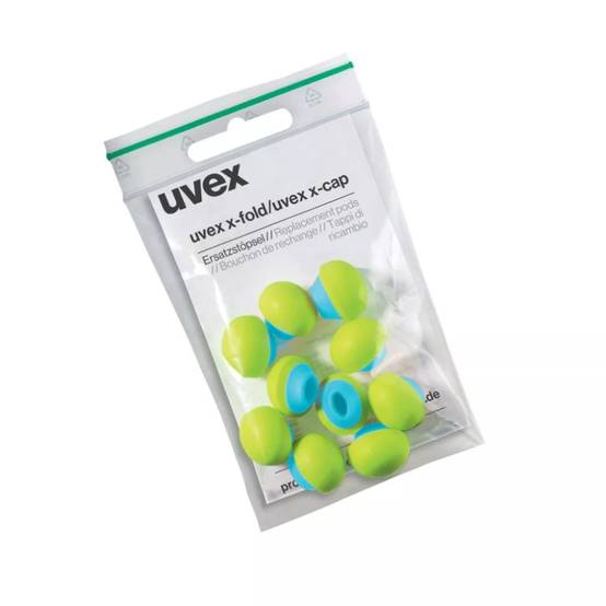Bouchons de rechange pour arceau anti-bruit uvex X-CAP SNR 24 dB (boîte de 5 paires) Bleu / Jaune Unique - Image 2