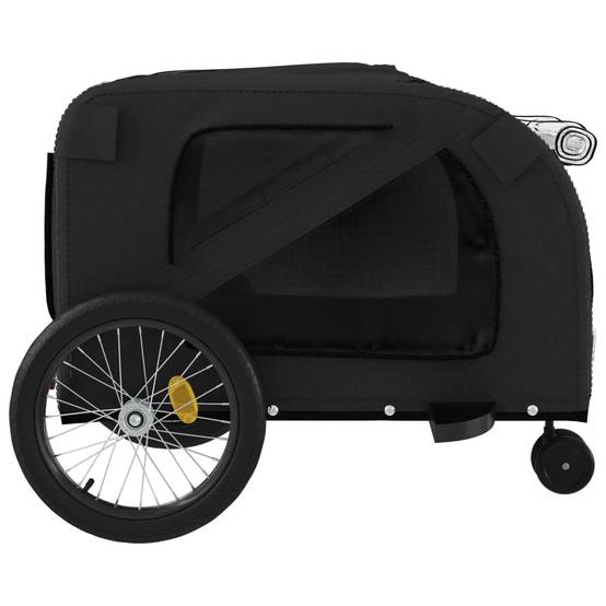 Remorque de vélo pour animaux fer et tissu Oxford noir 134 x 68 x 72 cm - PANGIVO - Image 7