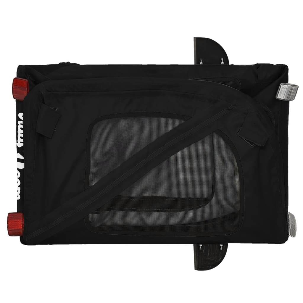 Remorque de vélo pour animaux fer et tissu Oxford noir 134 x 68 x 72 cm - PANGIVO - Image 9