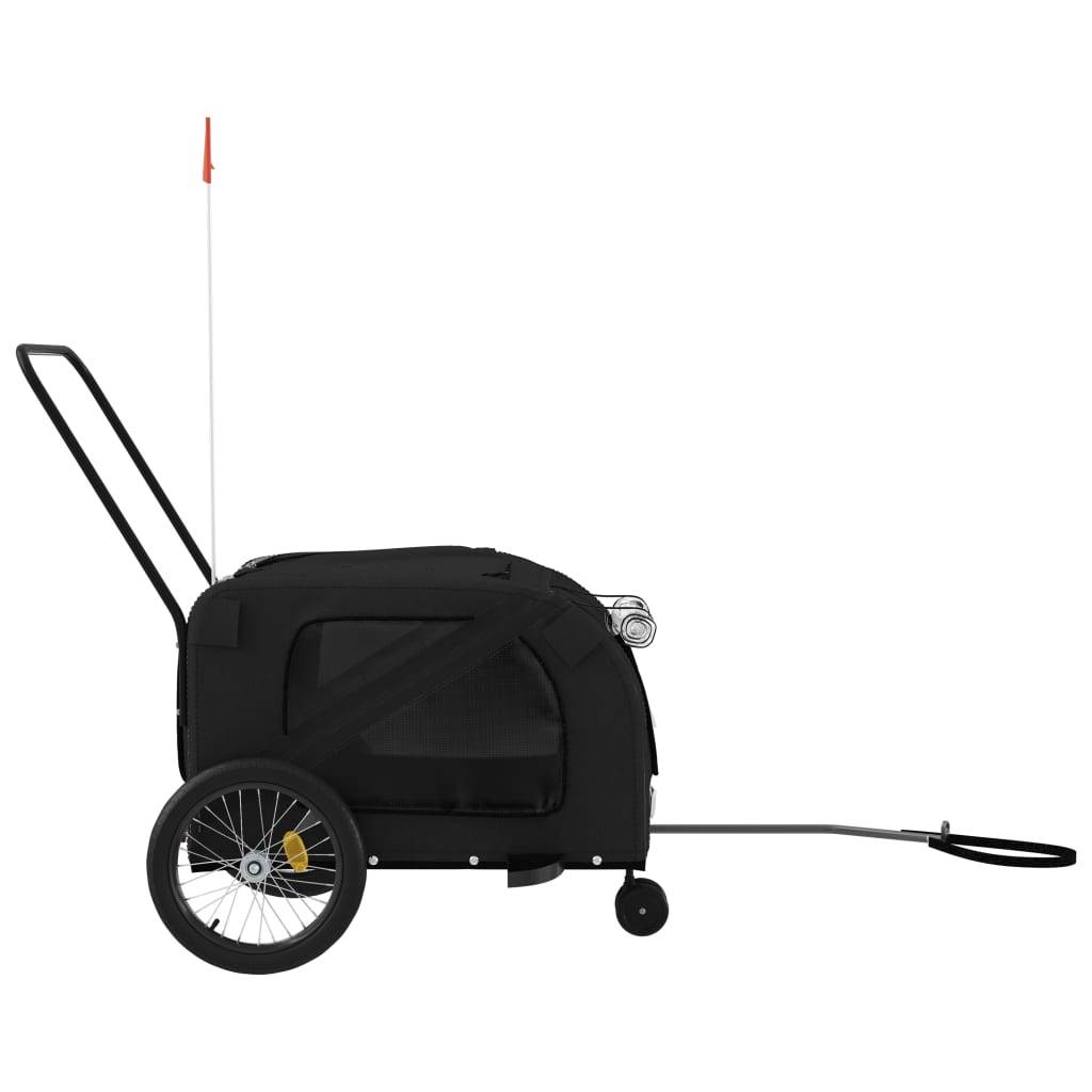 Remorque de vélo pour animaux fer et tissu Oxford noir 134 x 68 x 72 cm - PANGIVO - Image 6