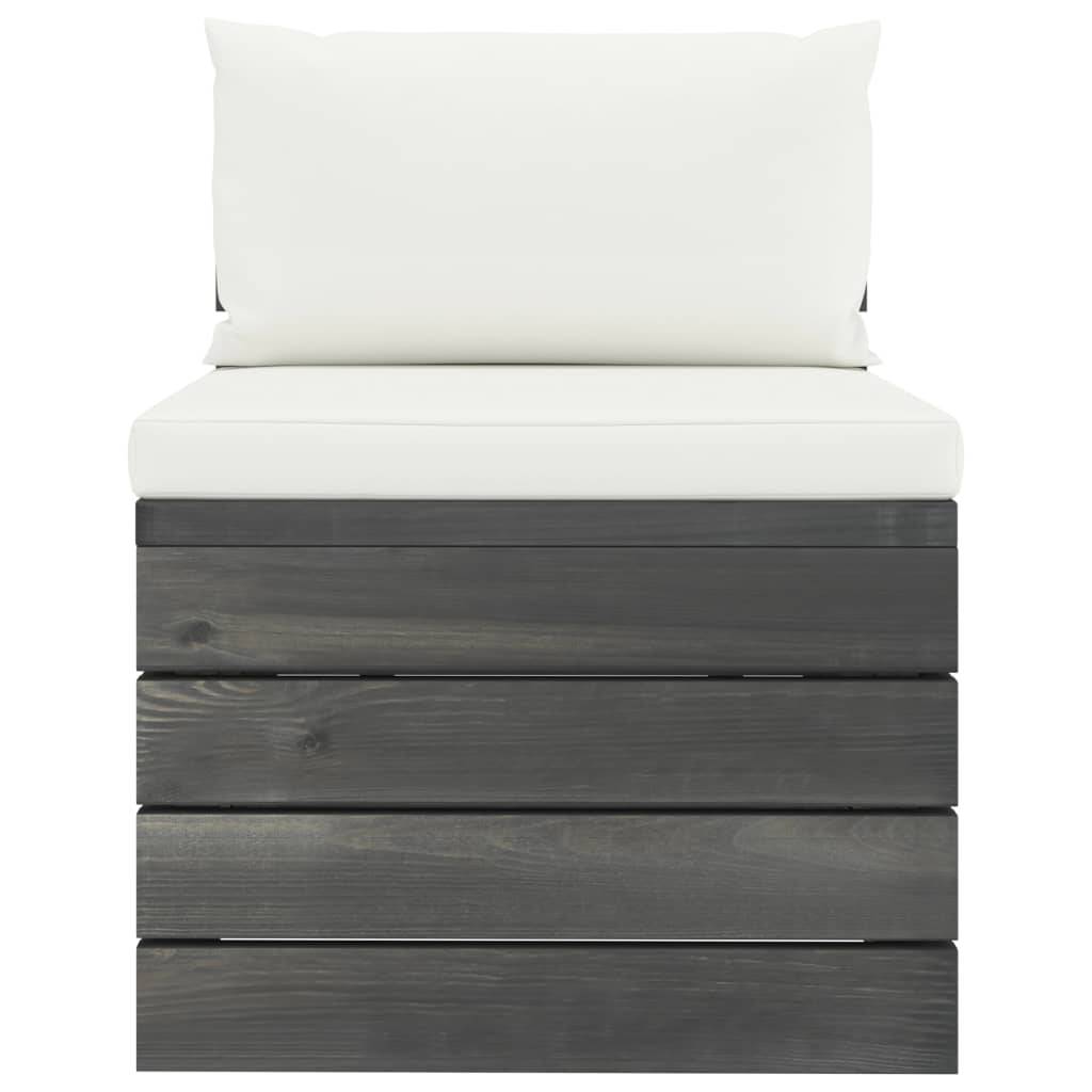 Helloshop26 - Salon de jardin palette meuble d'extérieur ensemble de mobilier 2 pièces avec coussins bois de pin massif - Imagen 3