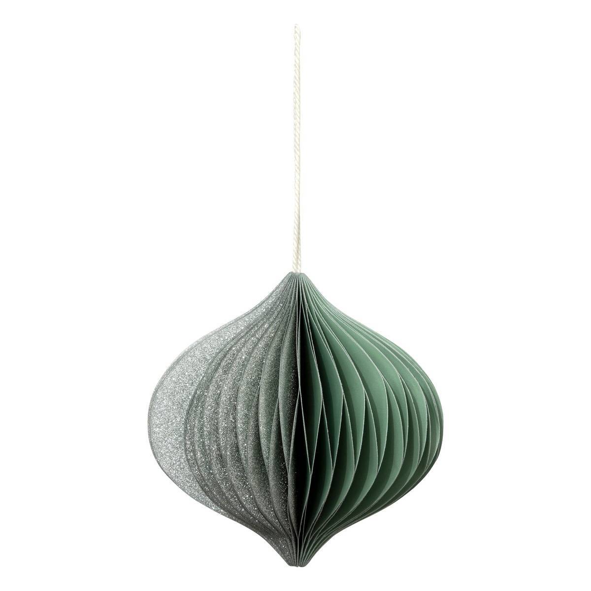 Atmosphera - Boule de Noël origami vert 90mm - Atmosphera Créateur d'intérieur - Image 1