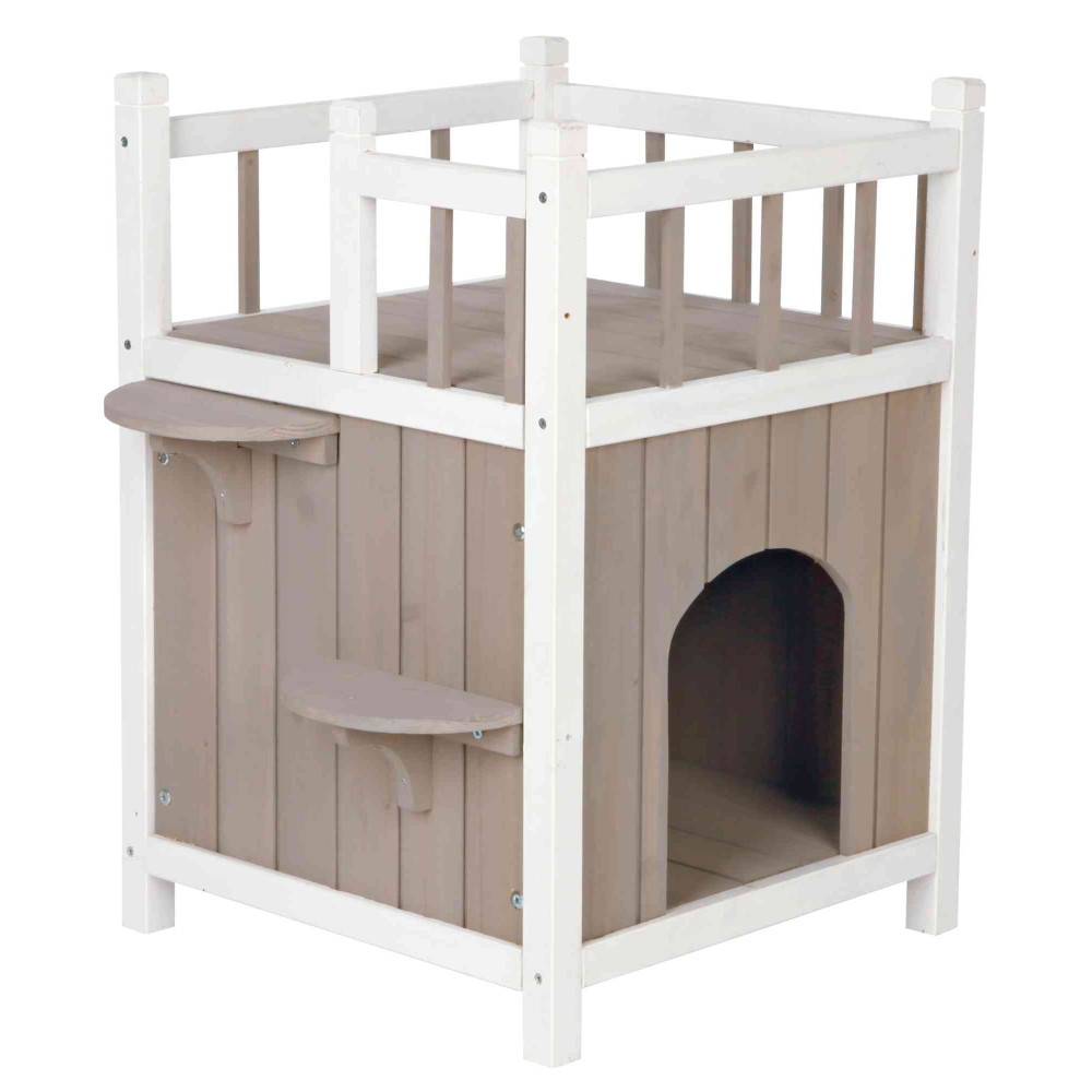animallparadise - Maison avec balcon pour chat 45 x 65 x 45 cm pour l'extérieure ou l' intérieure - Imagen 1