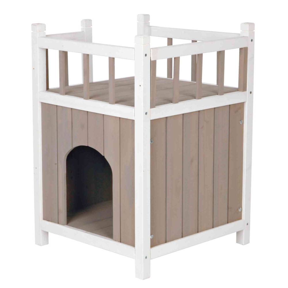 animallparadise - Maison avec balcon pour chat 45 x 65 x 45 cm pour l'extérieure ou l' intérieure - Imagen 2