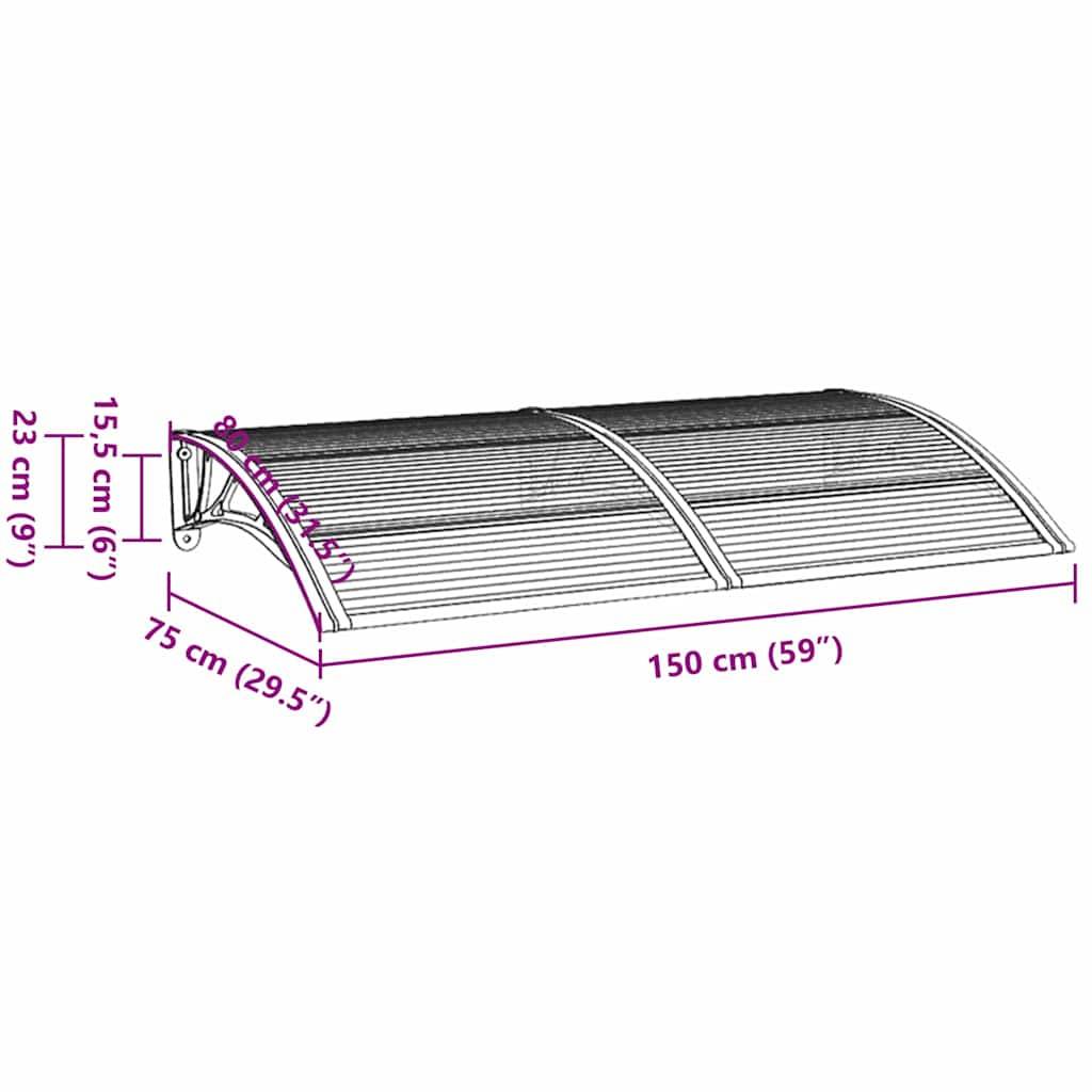Maison Chic - Store banne | Auvent de porte Gris 150x75 cm Polycarbonate Maison Chic - Image 7