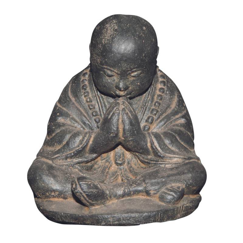 Jardinex - Statue jardin moine bouddhiste assis (grand format) - Gris 30 cm - Jardinex - Imagen 1