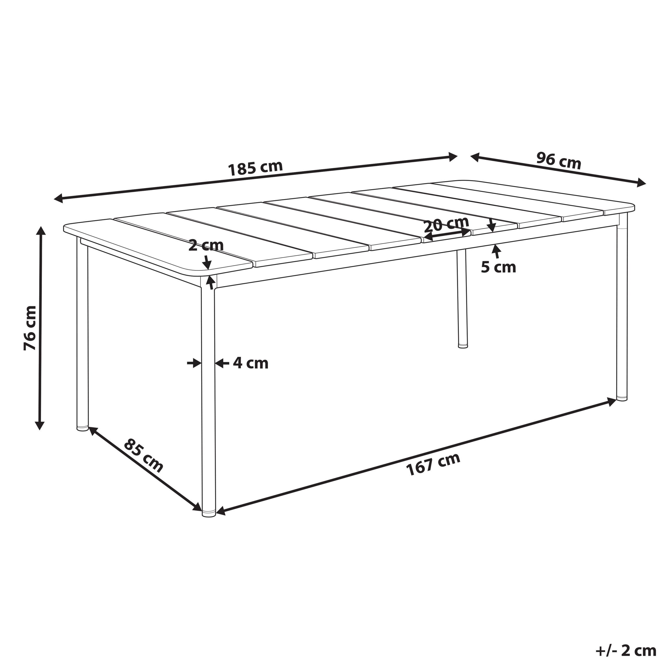 Beliani - Table de repas, 6 Personnes Aluminium Marron FLAVIA - Beliani - Imagen 3