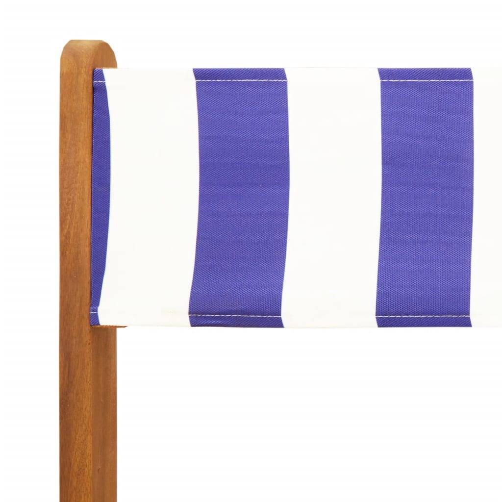 Maison Chic - Ensemble de bistro 3 pcs | Mobilier d'extérieur bleu et blanc tissu et bois massif Maison Chic - Image 10