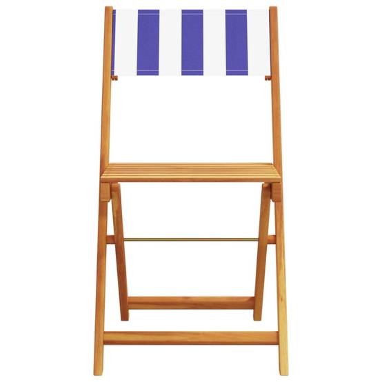 Maison Chic - Ensemble de bistro 3 pcs | Mobilier d'extérieur bleu et blanc tissu et bois massif Maison Chic - Image 4