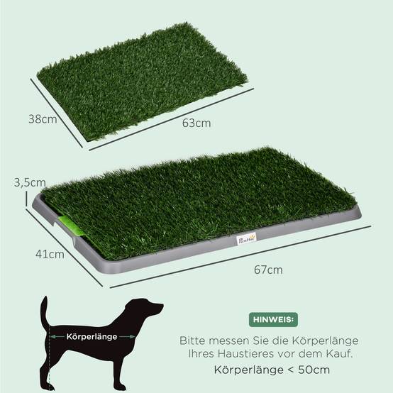 Toilettes Chien Gazon Artificiel Intérieur Apprentissage Propreté 67x41cm - ComfortXL Pet Living - Image 3