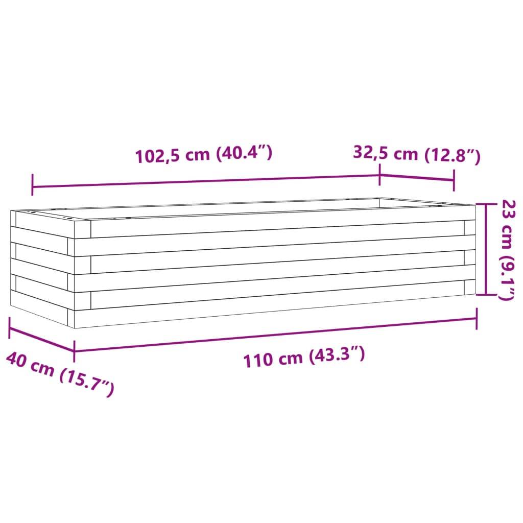 Maison Chic - Jardinière, Bac à fleurs, Pot de fleurs blanc 110x40x23 cm bois de pin massif - Imagen 10