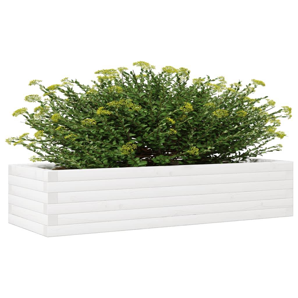 Maison Chic - Jardinière, Bac à fleurs, Pot de fleurs blanc 110x40x23 cm bois de pin massif - Imagen 4