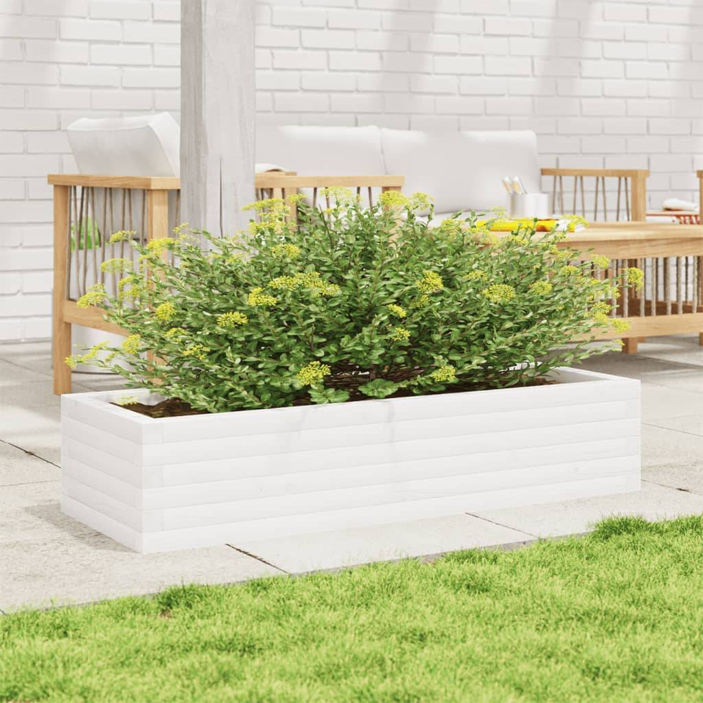 Maison Chic - Jardinière, Bac à fleurs, Pot de fleurs blanc 110x40x23 cm bois de pin massif - Imagen 3