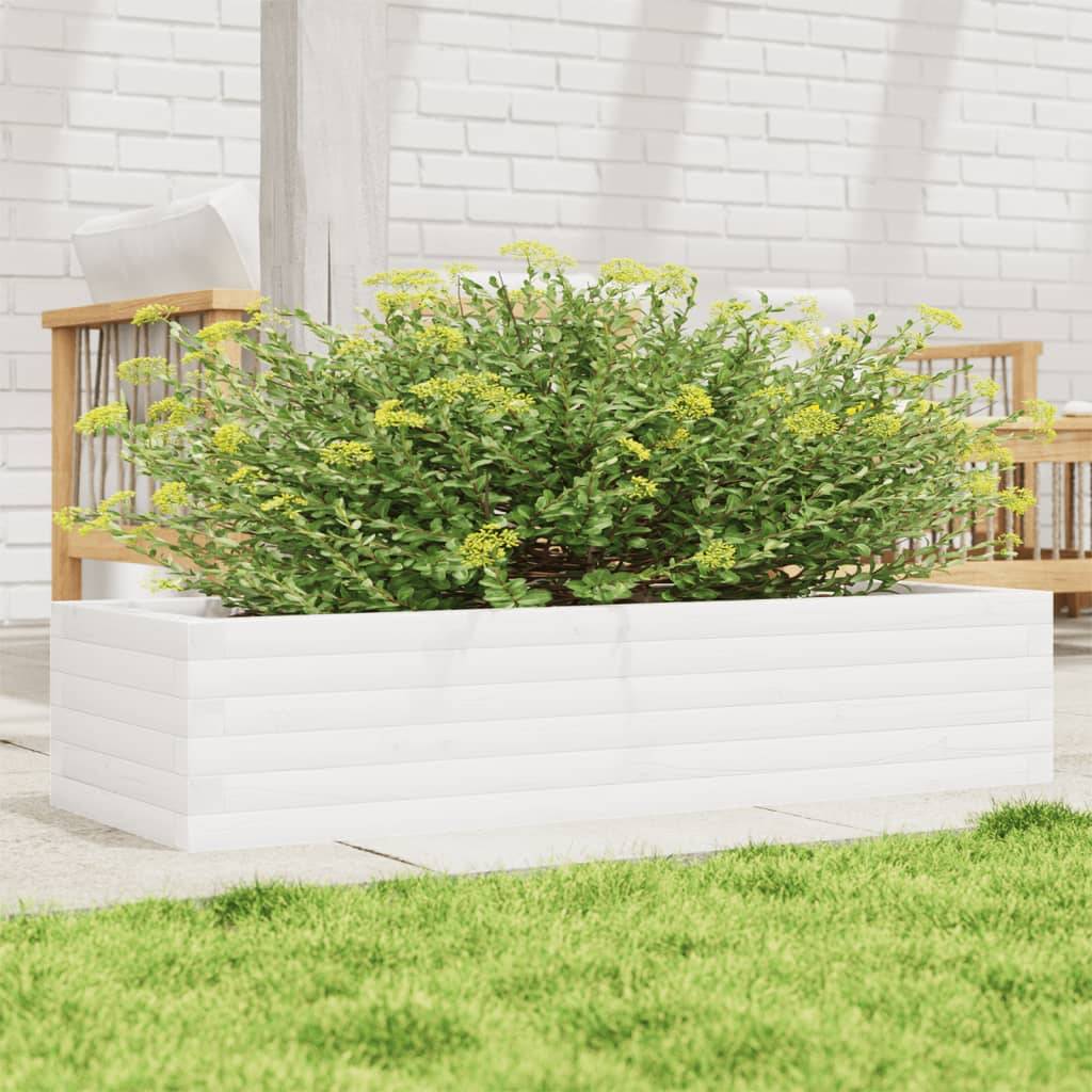 Maison Chic - Jardinière, Bac à fleurs, Pot de fleurs blanc 110x40x23 cm bois de pin massif - Imagen 2