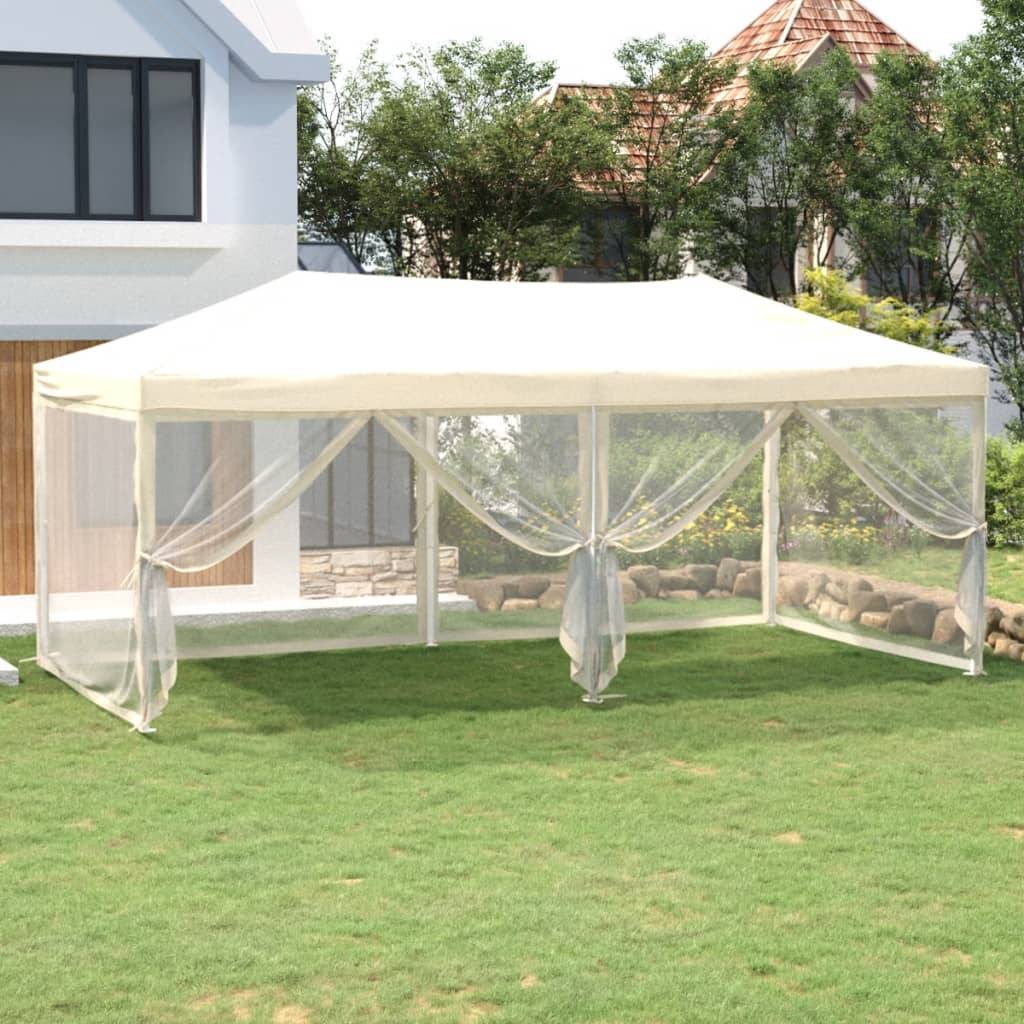 ComfortXL - Tente de Réception Pliante Acier Tissu Polyester avec Murs Anti-UV pour Fête Crème 3x6 m – ComfortXL Outdoor Living