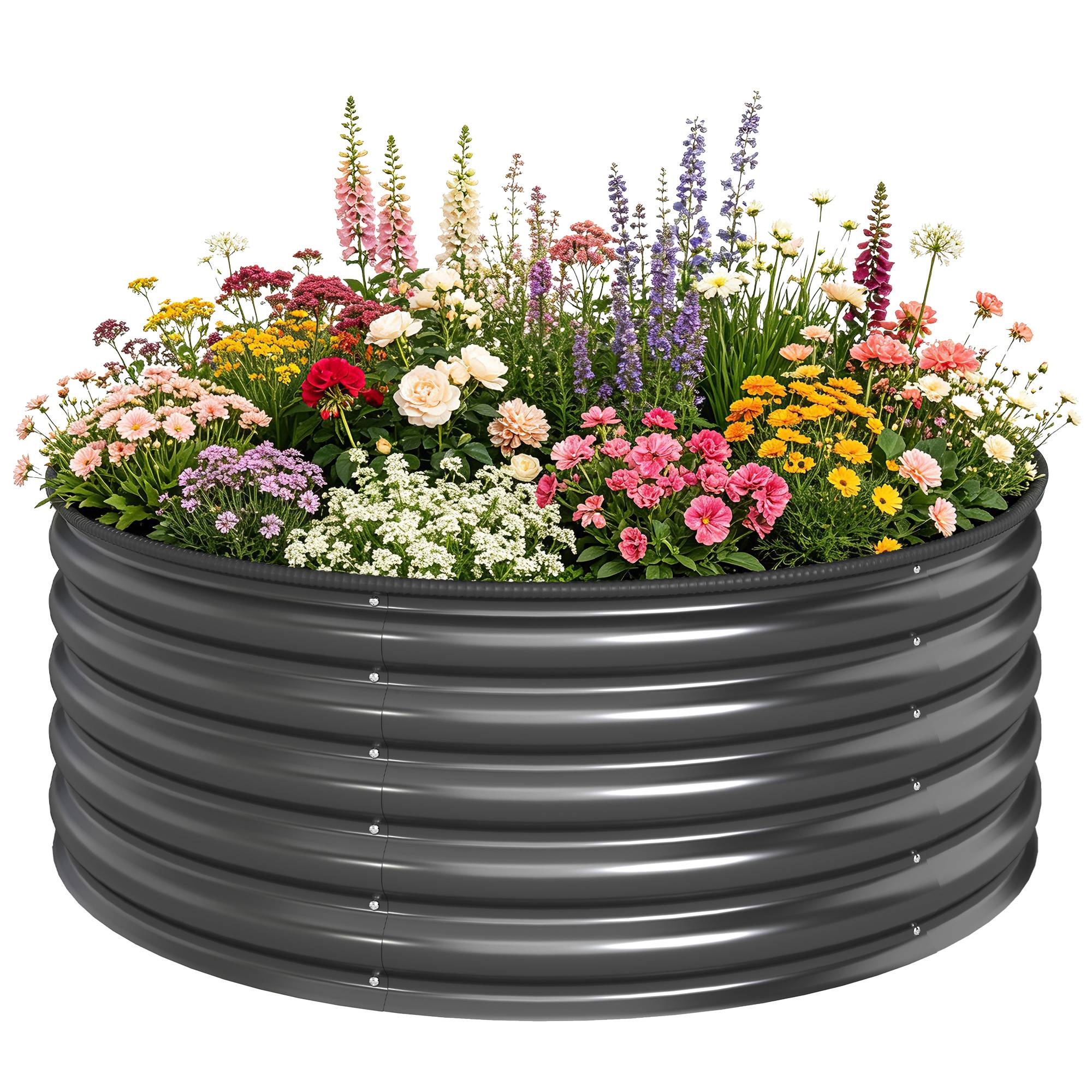 PANGIVO - Carré potager acier galvanisé anthracite 120 x 120 x 43 cm - PANGIVO - Image 1