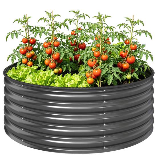 PANGIVO - Carré potager acier galvanisé anthracite 120 x 120 x 43 cm - PANGIVO - Image 2
