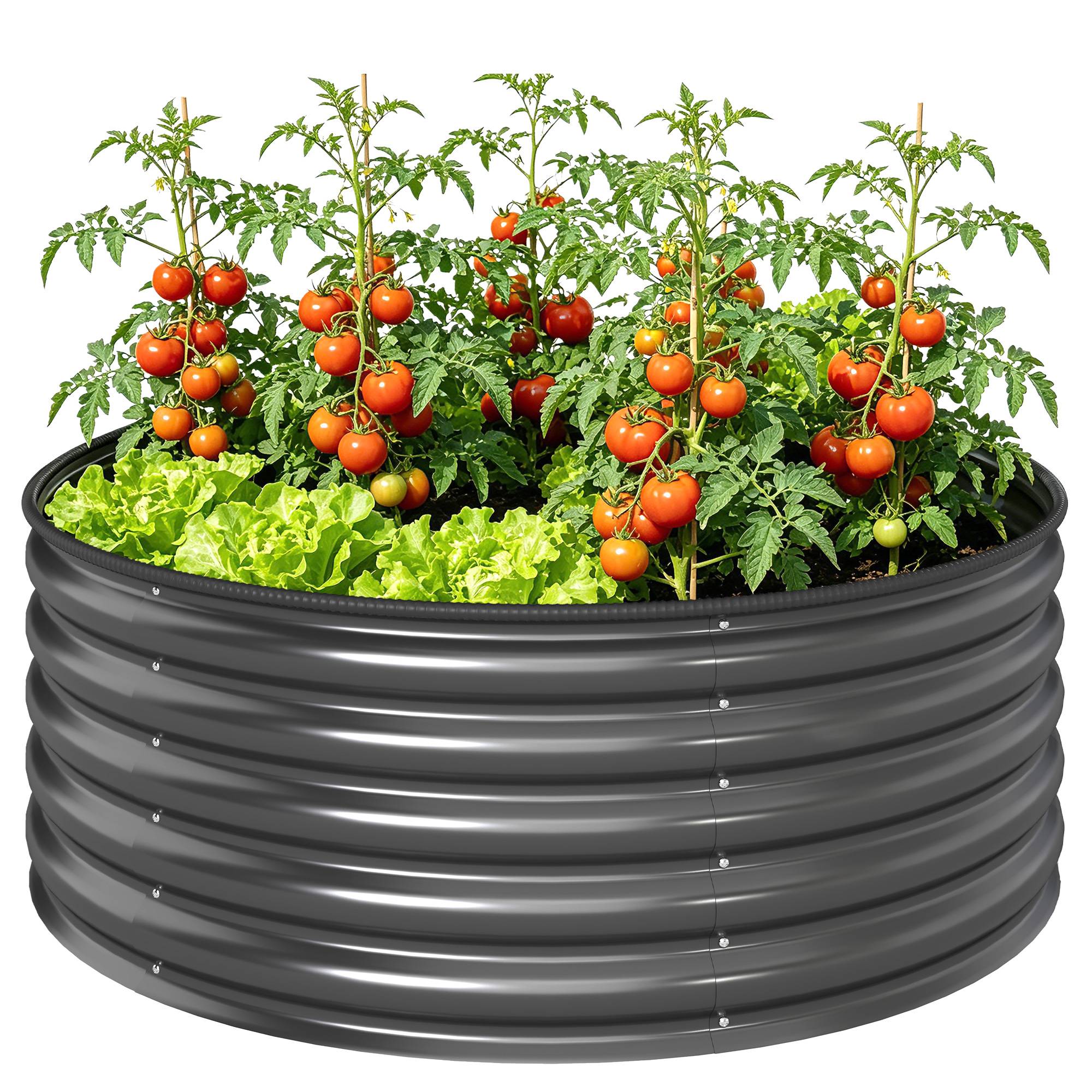PANGIVO - Carré potager acier galvanisé anthracite 120 x 120 x 43 cm - PANGIVO - Image 2