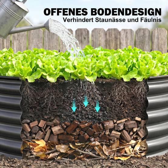 PANGIVO - Carré potager acier galvanisé anthracite 120 x 120 x 43 cm - PANGIVO - Image 9