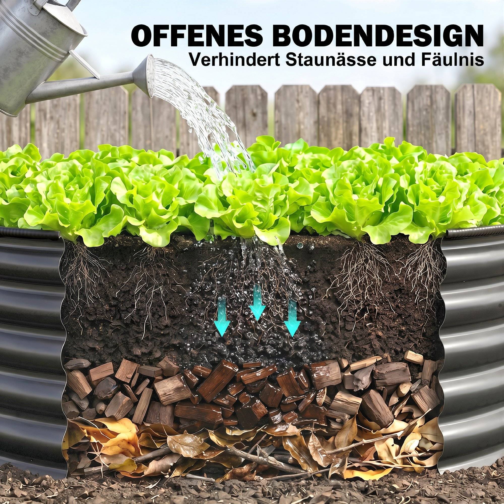 PANGIVO - Carré potager acier galvanisé anthracite 120 x 120 x 43 cm - PANGIVO - Image 9