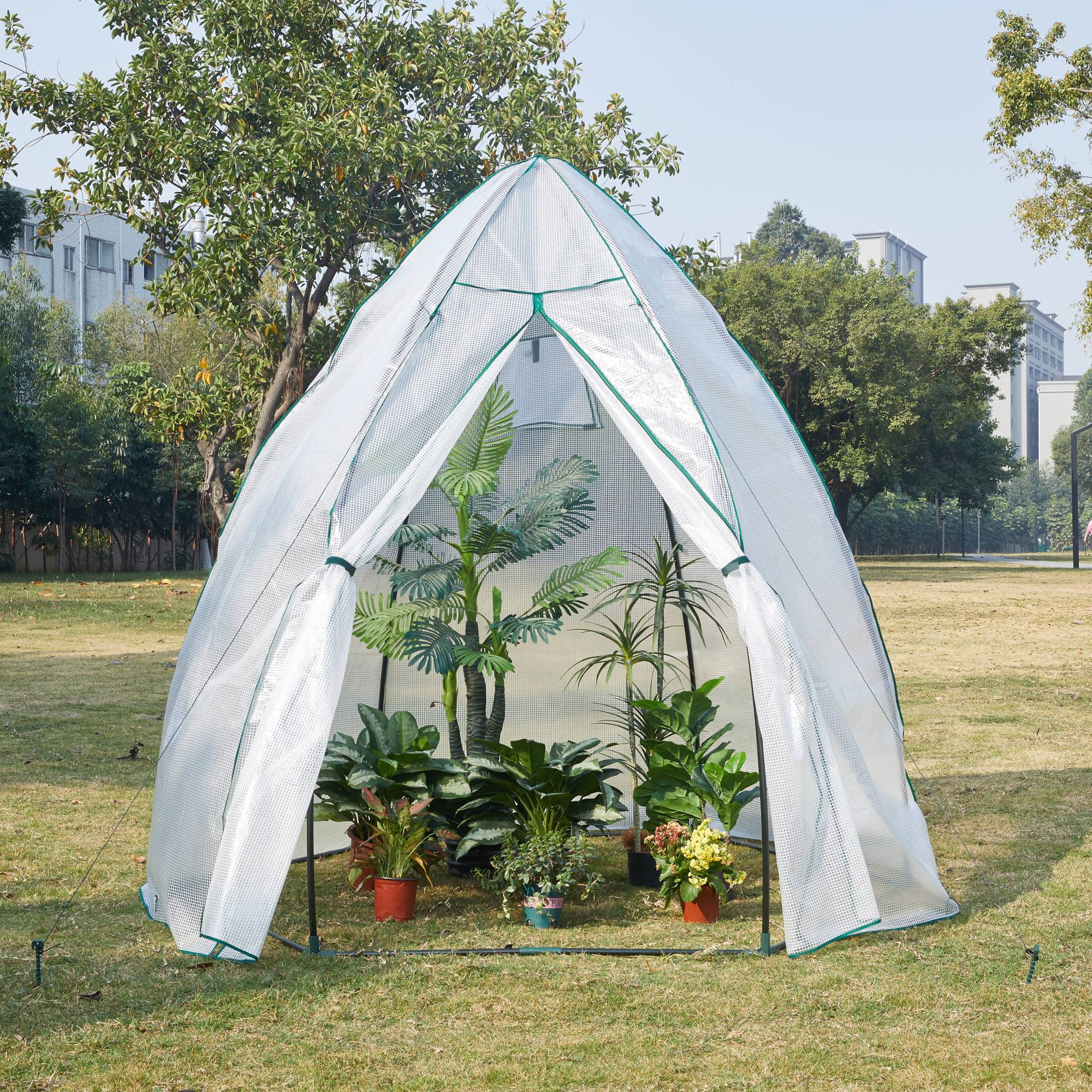 Serre de jardin Hunze 200 x 240 cm blanc vert [en.casa] - Imagen 2
