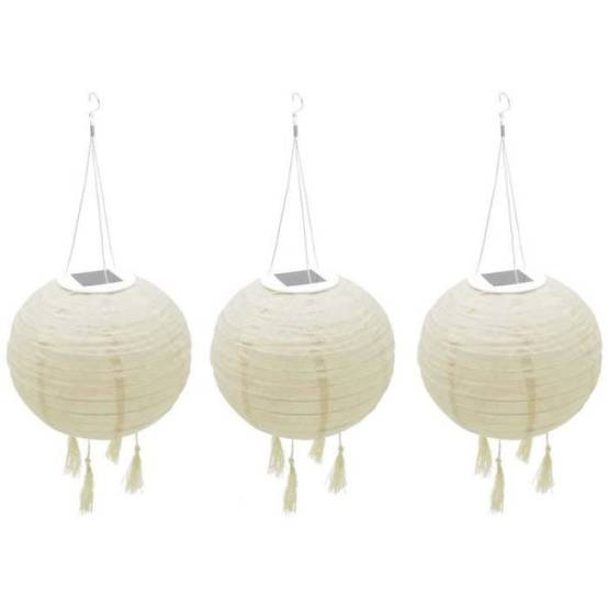 Lumisky - Suspension solaire LED - LUMISKY - HIMALAYA - Ø30cm - Beige, creme et mariage festif - Autonomie 8h - Image 1