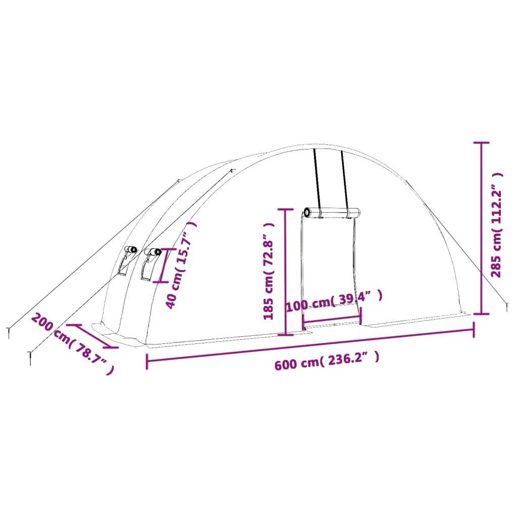 Serre Tunnel Jardin Acier Galvanisé 12m² Protection Cultures Blanc - ComfortXL Outdoor Living - Image 6