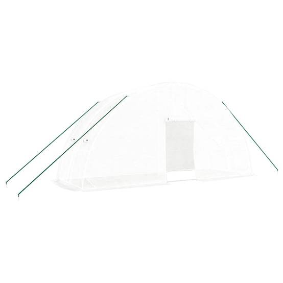 Serre Tunnel Jardin Acier Galvanisé 12m² Protection Cultures Blanc - ComfortXL Outdoor Living - Image 2