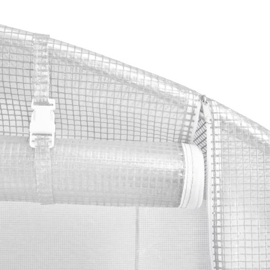 Serre Tunnel Jardin Acier Galvanisé 12m² Protection Cultures Blanc - ComfortXL Outdoor Living - Image 5
