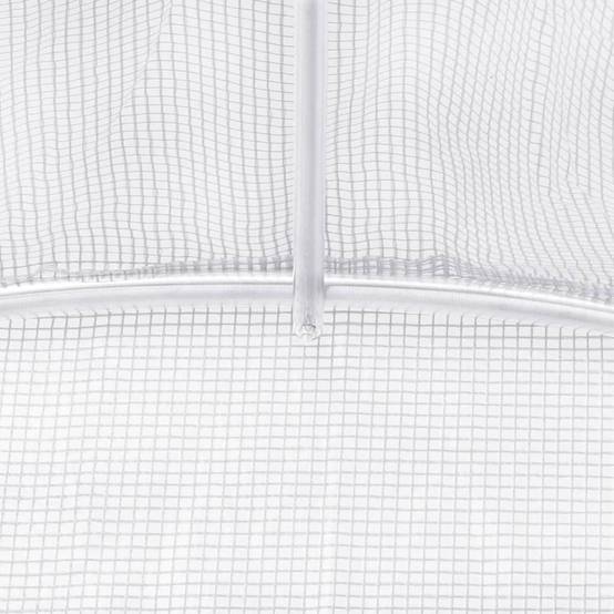Serre Tunnel Jardin Acier Galvanisé 12m² Protection Cultures Blanc - ComfortXL Outdoor Living - Image 9