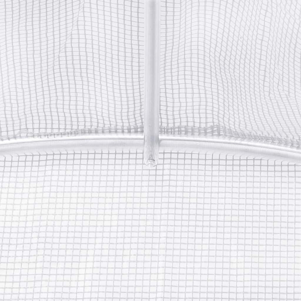 Serre Tunnel Jardin Acier Galvanisé 12m² Protection Cultures Blanc - ComfortXL Outdoor Living - Image 9