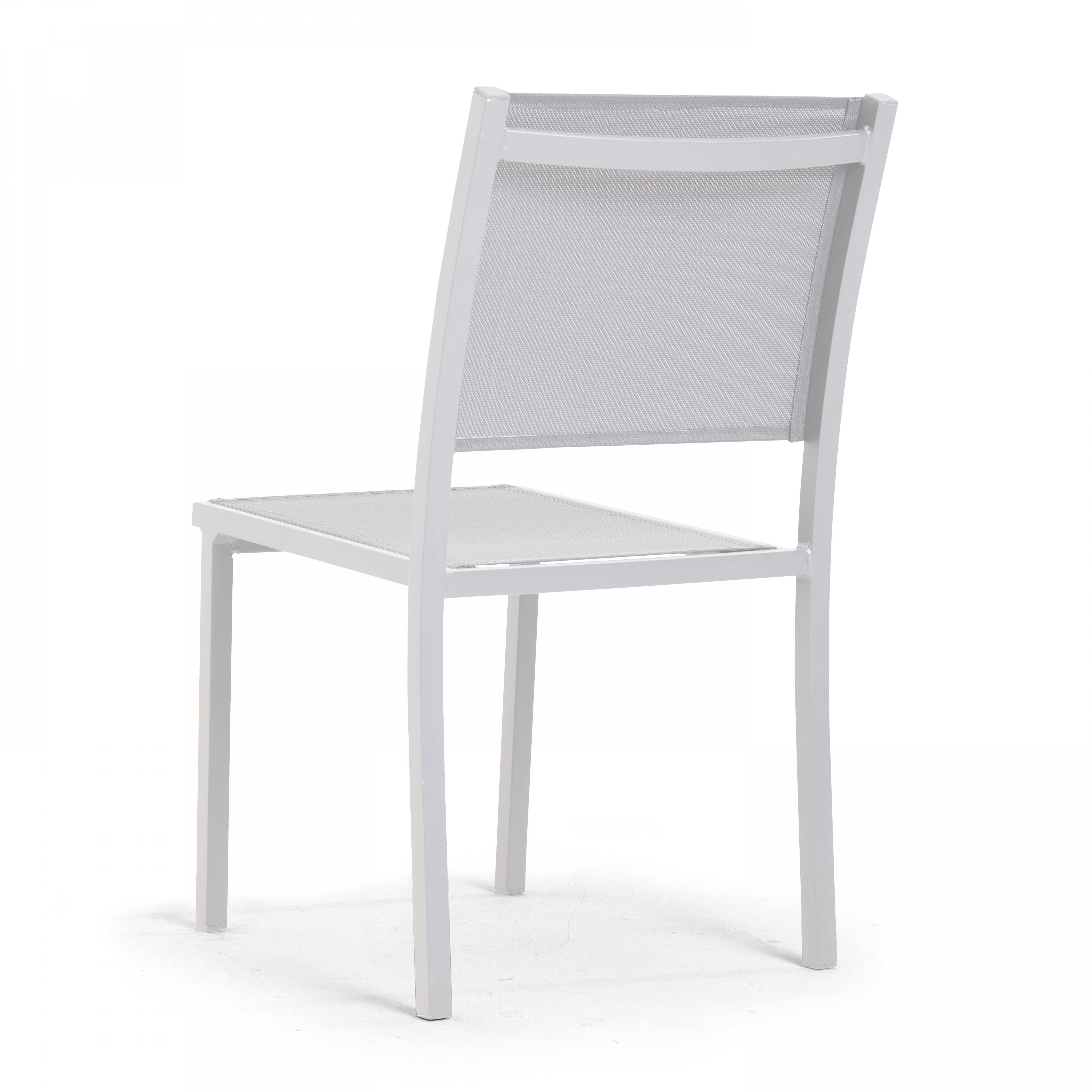 Oviala - Lot de 2 chaises de jardin aluminium et textilène blanc Nice - Oviala - Imagen 5