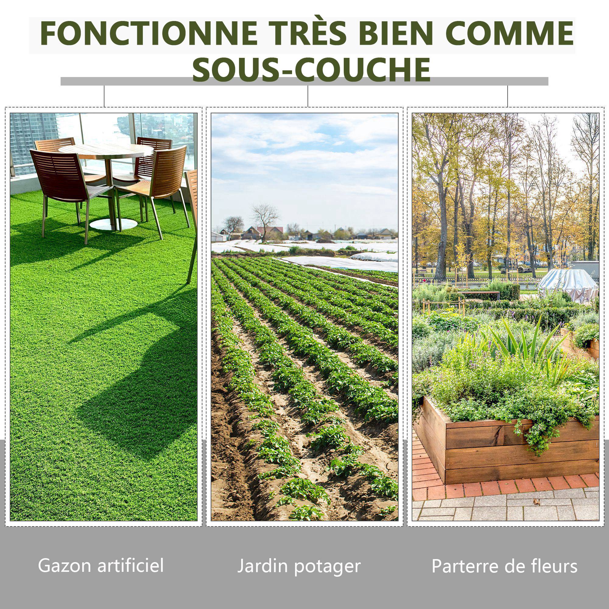 Toile Anti-mauvaises Herbes - LARS360 - 100 g/m² - Perméable à l'eau - Indéchirable - Haute