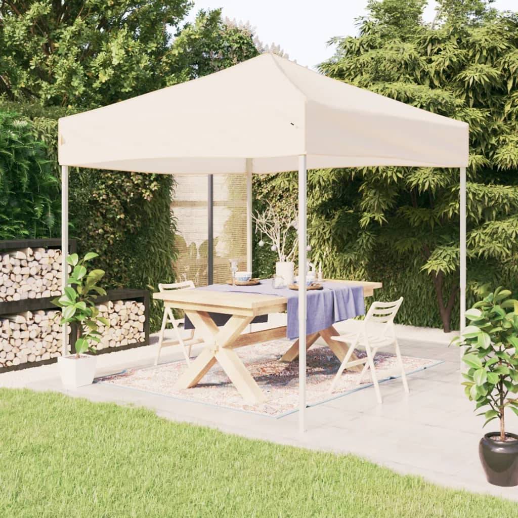 ComfortXL - Tente de Réception Pliante Acier Abri de Jardin Protection Solaire pour Fête Crème 3x3 m – ComfortXL Outdoor Living - Image 1