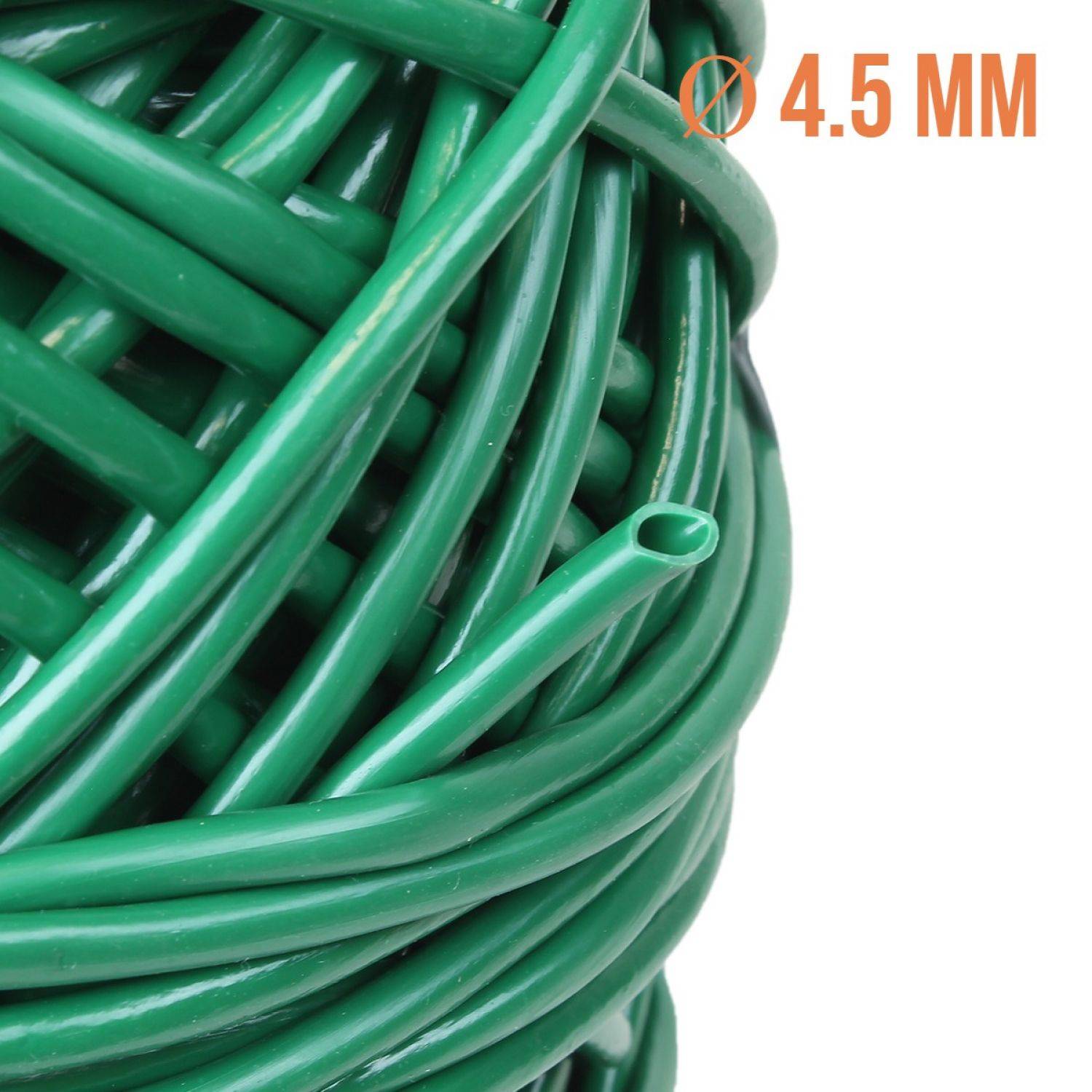 Linxor - Bobine de lien de tuteurage, tube creux antigel en PVC, pour plantes et arbustes d'intérieur ou extérieur - Diam 4,5 mm x 100 m - Vert - Linxor - Imagen 3