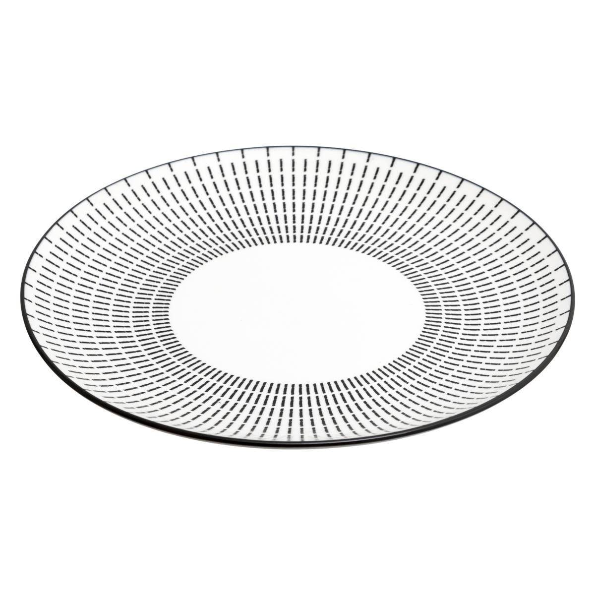 Service de Table 18 Pièces "Lunis" 27cm Noir & Blanc - Image 3