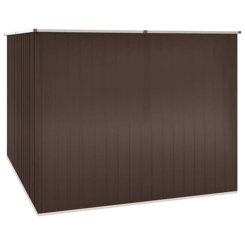 Helloshop26 - Abri de jardin cabane cabanon maison de stockage remise extérieur hangar outils robuste marrron 195 x 198 x 159 cm acier galvanisé marron - Imagen 3