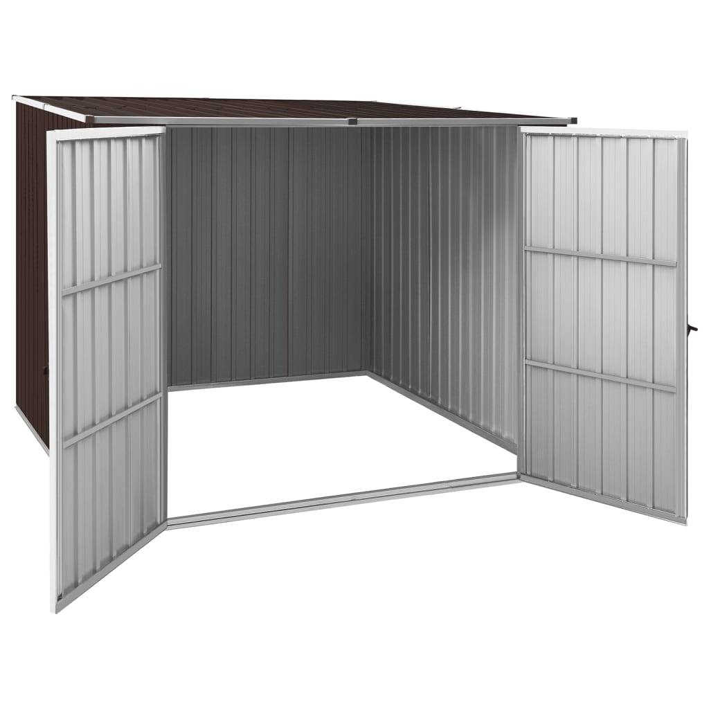 Helloshop26 - Abri de jardin cabane cabanon maison de stockage remise extérieur hangar outils robuste marrron 195 x 198 x 159 cm acier galvanisé marron - Imagen 5
