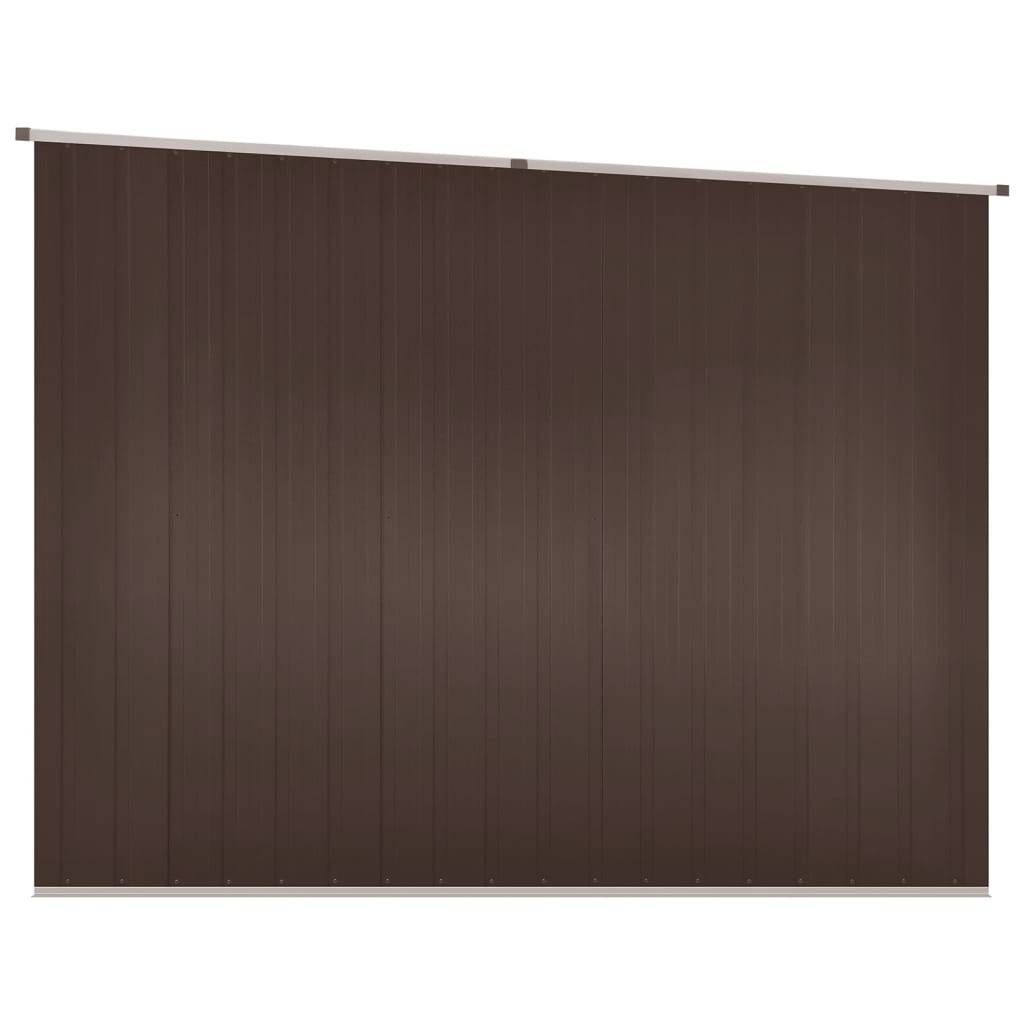 Helloshop26 - Abri de jardin cabane cabanon maison de stockage remise extérieur hangar outils robuste marrron 195 x 198 x 159 cm acier galvanisé marron - Imagen 4